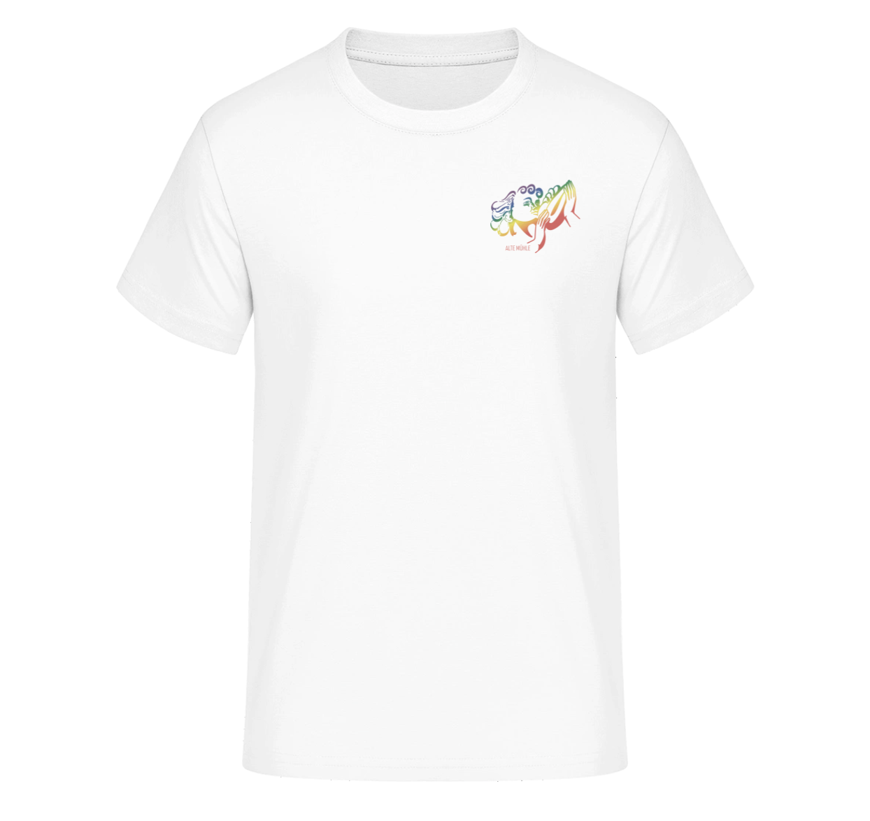 T-Shirt weiß / Engel Regenbogen